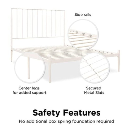 Giulia Metal Double Bed In White