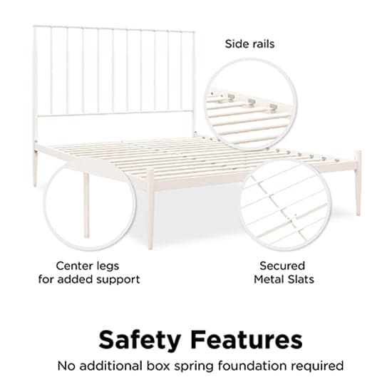 Giulia Metal King Size Bed In White