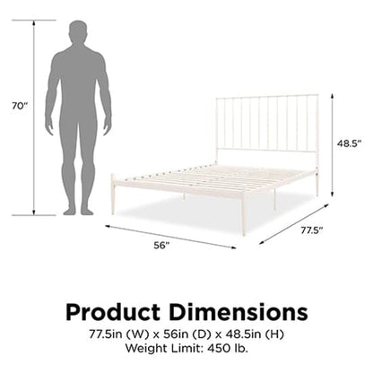 Giulia Metal King Size Bed In White