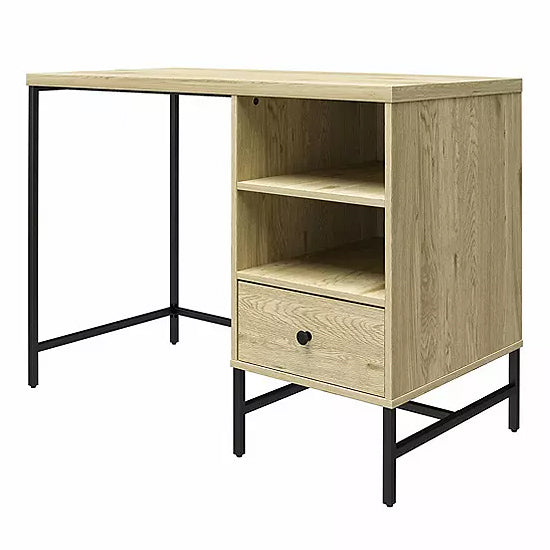 Tamlin Wooden Laptop Desk With 1 Drawer In Linseed Oak