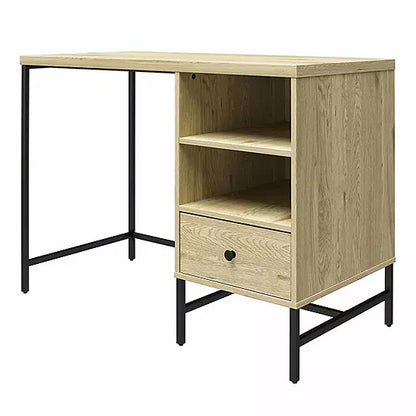 Tamlin Wooden Laptop Desk With 1 Drawer In Linseed Oak