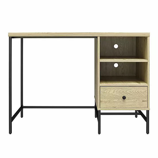 Tamlin Wooden Laptop Desk With 1 Drawer In Linseed Oak