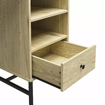 Tamlin Wooden Laptop Desk With 1 Drawer In Linseed Oak