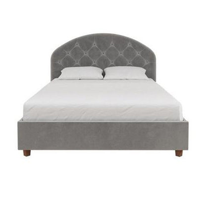 Aspen Velvet King Size Bed In Light Grey