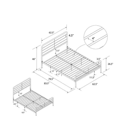 Millie Metal King Size Bed In Black