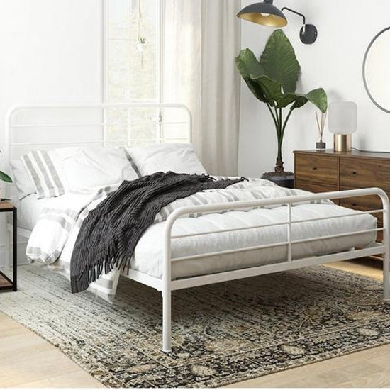 Millie Metal Single Bed In White
