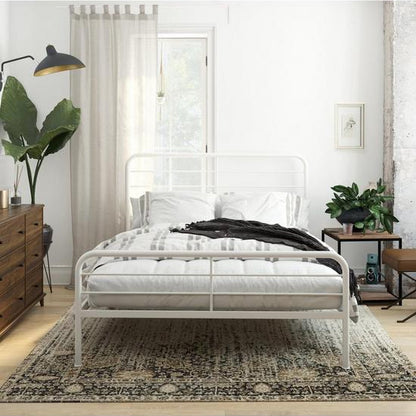 Millie Metal King Size Bed In White