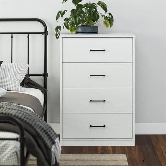 Brez Wooden Chest Of 4 Drawers In White