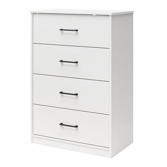 Brez Wooden Chest Of 4 Drawers In White