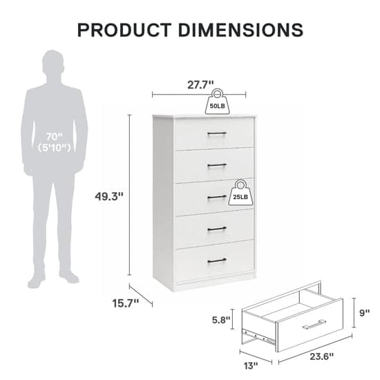 Brez Wooden Chest Of 4 Drawers In White