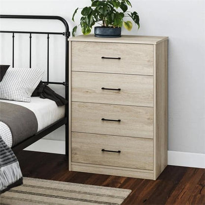 Brez Wooden Chest Of 4 Drawers In Light Oak