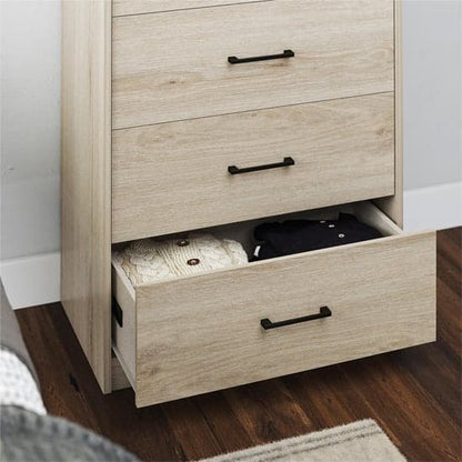 Brez Wooden Chest Of 4 Drawers In Light Oak