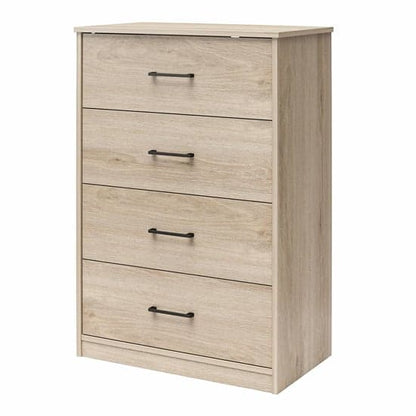 Brez Wooden Chest Of 4 Drawers In Light Oak