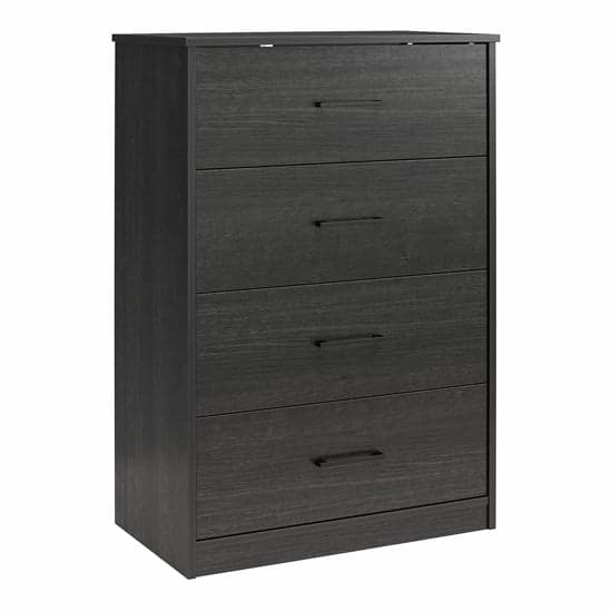 Brez Wooden Chest Of 4 Drawers In Black Oak