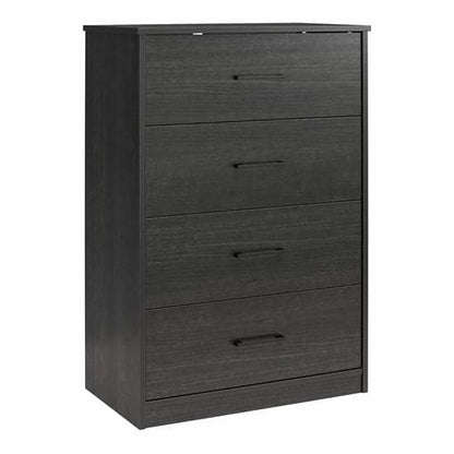 Brez Wooden Chest Of 4 Drawers In Black Oak