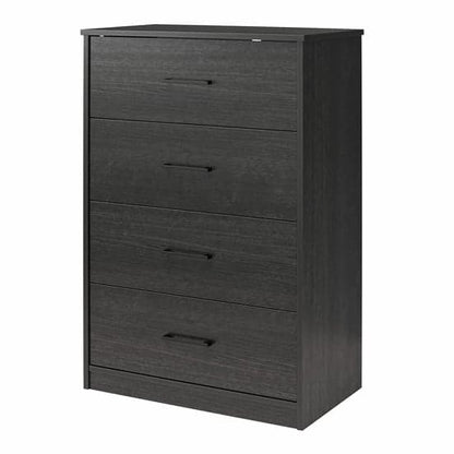 Brez Wooden Chest Of 4 Drawers In Black Oak