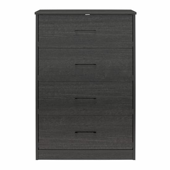 Brez Wooden Chest Of 4 Drawers In Black Oak