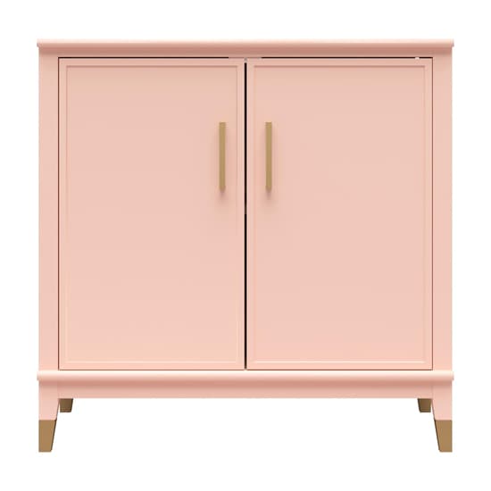 Westerleigh Wooden Storage Cabinet With 2 Doors In Pale Pink
