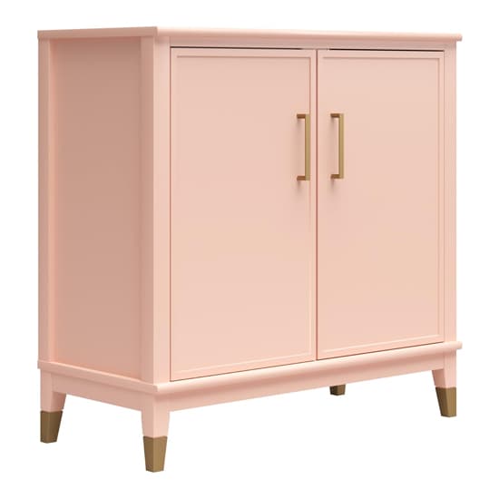 Westerleigh Wooden Storage Cabinet With 2 Doors In Pale Pink