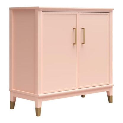 Westerleigh Wooden Storage Cabinet With 2 Doors In Pale Pink