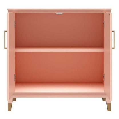 Westerleigh Wooden Storage Cabinet With 2 Doors In Pale Pink