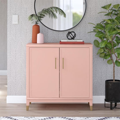 Westerleigh Wooden Storage Cabinet With 2 Doors In Pale Pink