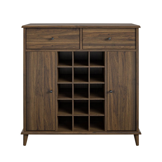 Farnsworth Wooden Bar Cabinet With 2 Doors 2 Drawers In Walnut