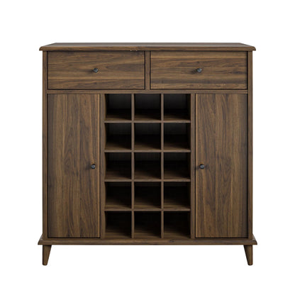 Farnsworth Wooden Bar Cabinet With 2 Doors 2 Drawers In Walnut