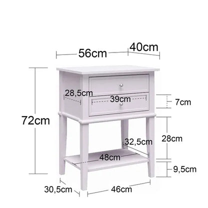 Franklyn Wooden Side Table With 2 Drawers In Hunter Green