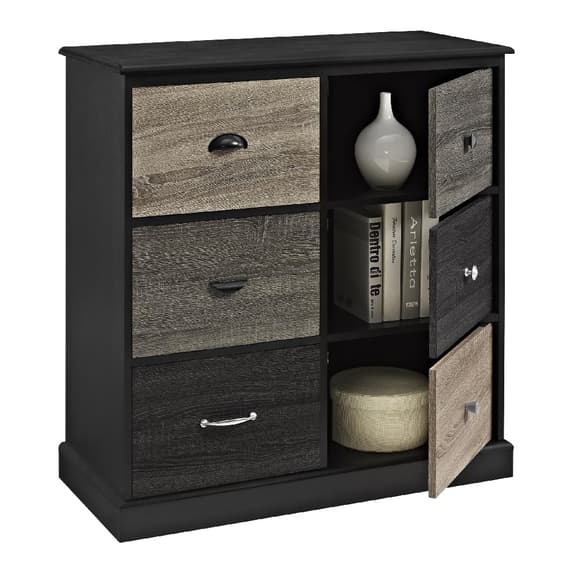 Mercer Wooden Storage Cabinet With 6 Doors In Black