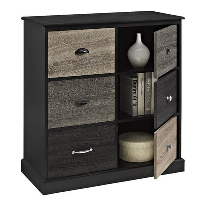 Mercer Wooden Storage Cabinet With 6 Doors In Black