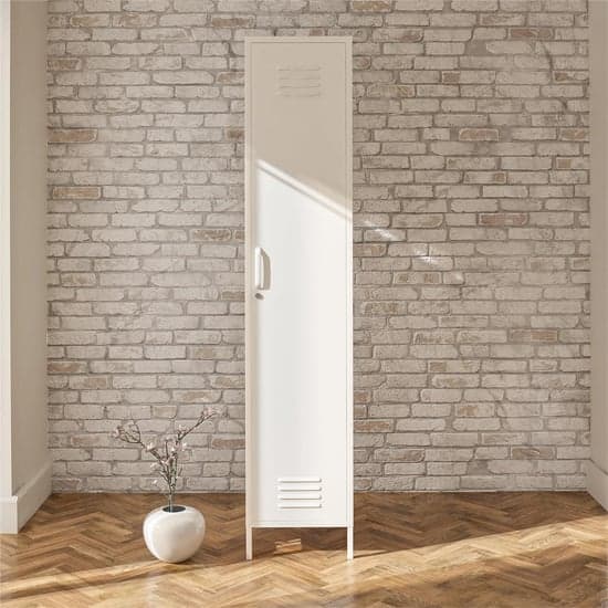 Mission District Metal Storage Cabinet With 1 Door In White