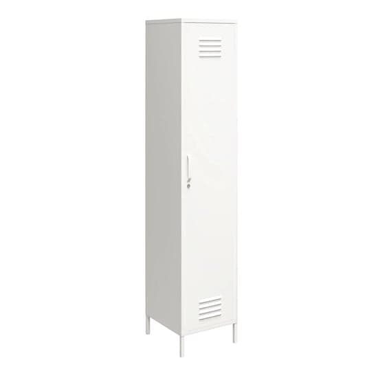 Mission District Metal Storage Cabinet With 1 Door In White