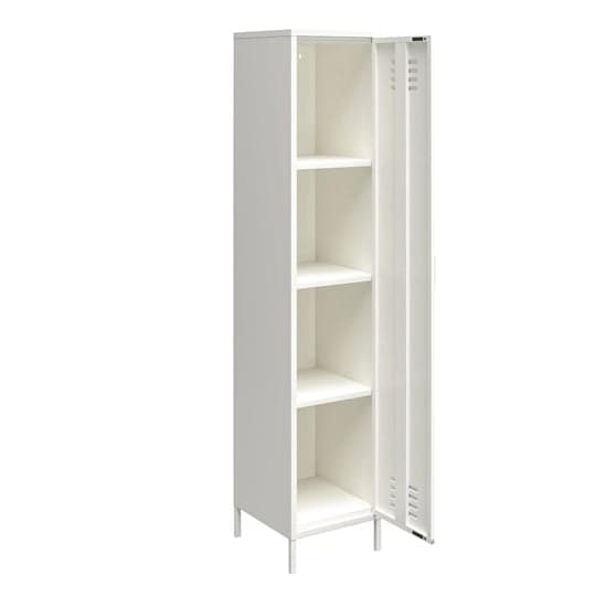 Mission District Metal Storage Cabinet With 1 Door In White