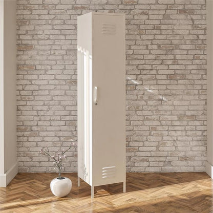Mission District Metal Storage Cabinet With 1 Door In White