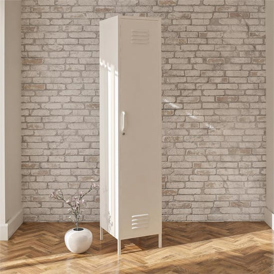 Mission District Metal Storage Cabinet With 1 Door In White