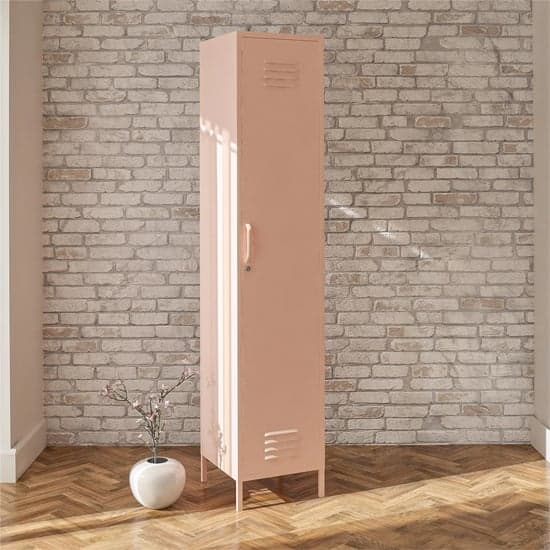 Mission District Metal Storage Cabinet With 1 Door In Pink