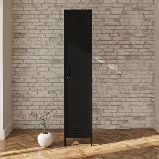 Mission District Metal Storage Cabinet With 1 Door In Black