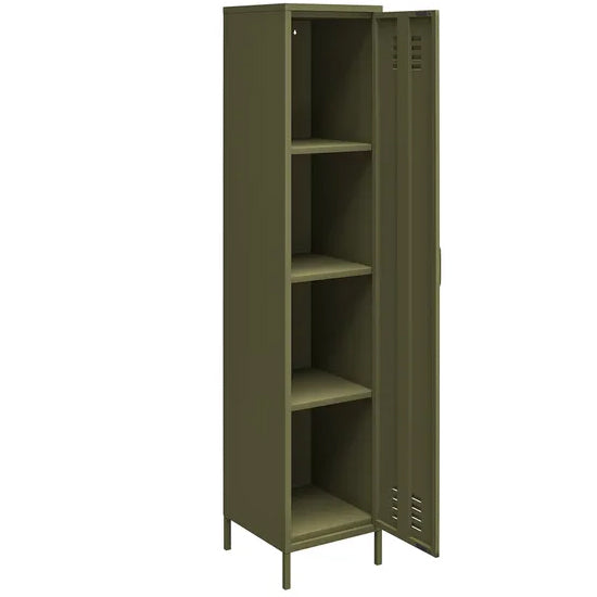 Bradford Metal Storage Cabinet Tall With 1 Door In Olive Green