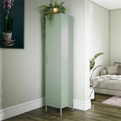 Mission District Metal Storage Cabinet With 1 Door In Pale Green