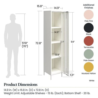 Mission District Metal Storage Cabinet With 1 Door In Pale Green