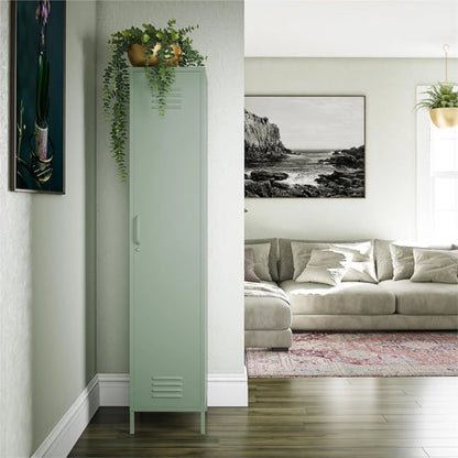 Mission District Metal Storage Cabinet With 1 Door In Pale Green