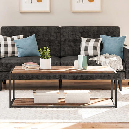 Quincy Wooden Coffee Table In Weathered Oak