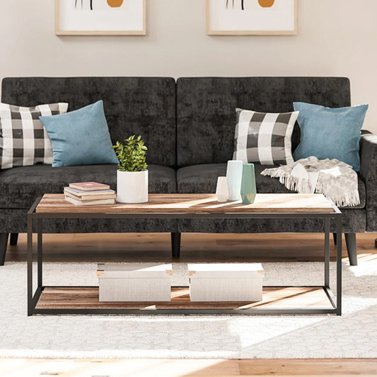 Quincy Wooden Coffee Table In Weathered Oak