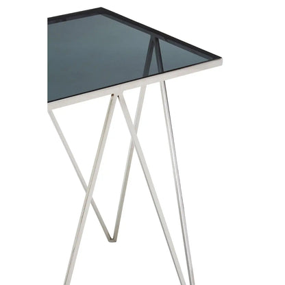 Shalimar Square Top Side Table With Triangular Base