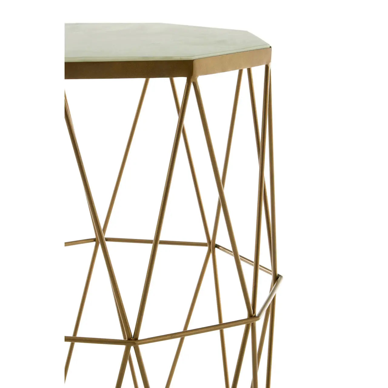 Shalimar Octagonal Marble Side Table With Gold Metal Base