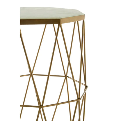 Shalimar Octagonal Marble Side Table With Gold Metal Base