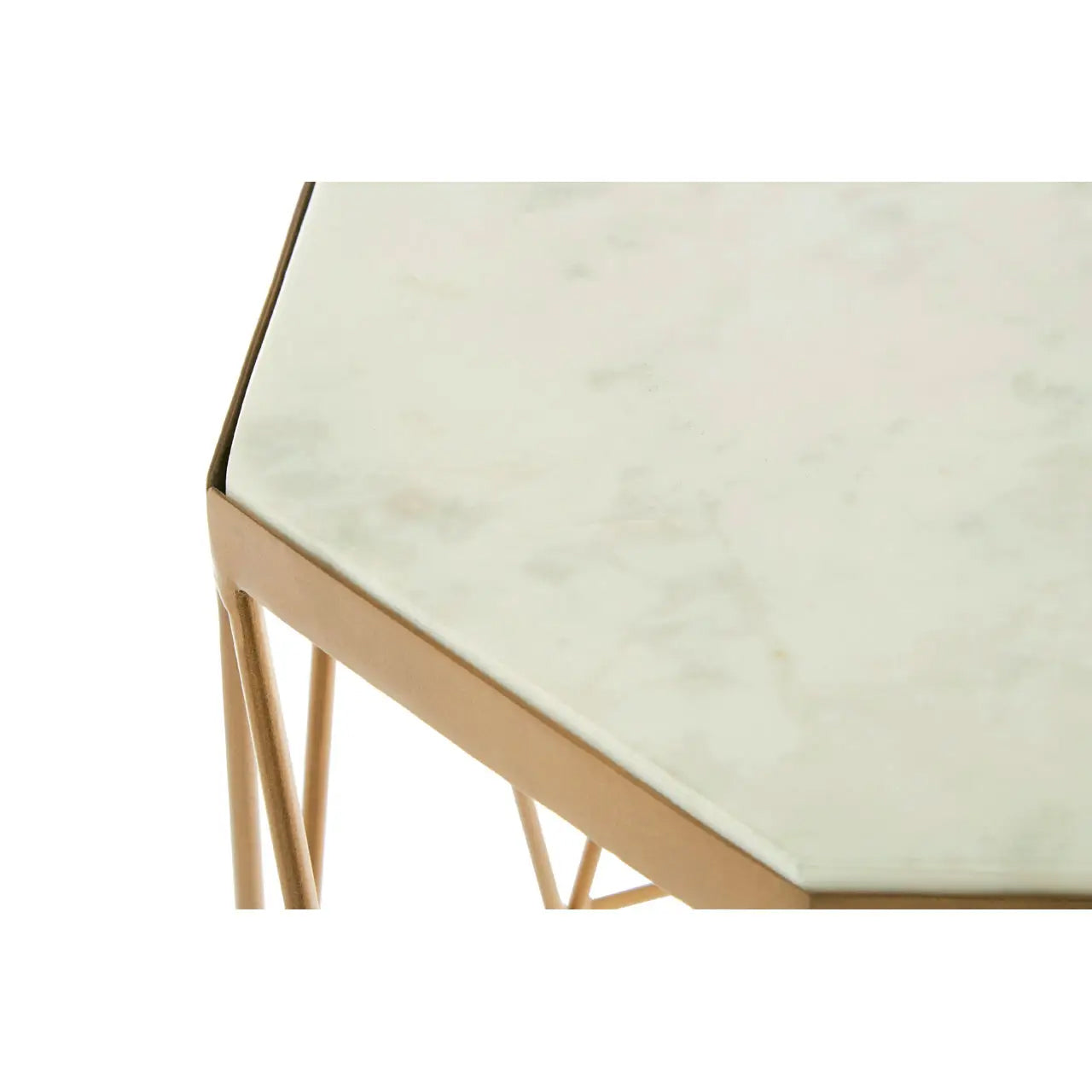 Shalimar Octagonal Marble Side Table With Gold Metal Base