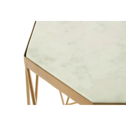 Shalimar Octagonal Marble Side Table With Gold Metal Base