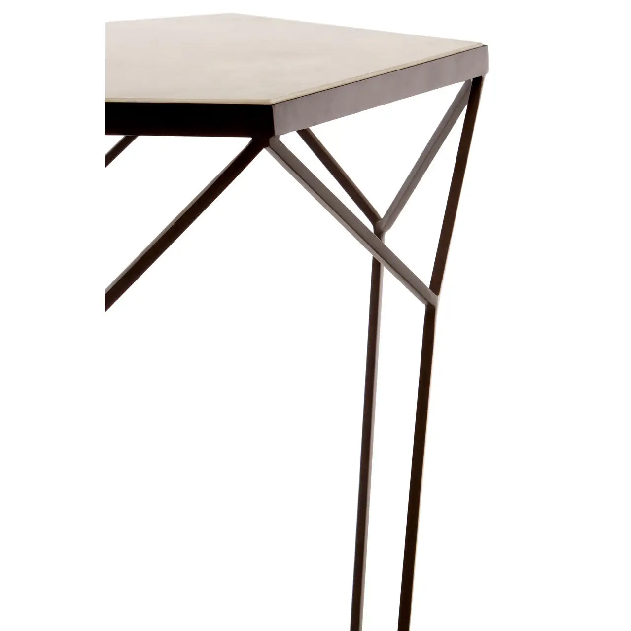 Shalimar Pentagonal Marble Top Side Table With Sleek Iron Frame